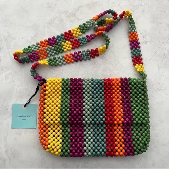 Cynthia Rowley Rainbow Beaded Crossbody Bag - Picture 4 of 11